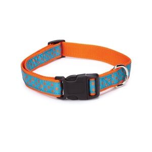 East Side Collection Nylon Polka Dot Dog Collar, 10–16-Inch, Orange